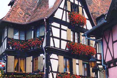Alsace, Obernai, half-timbered houses